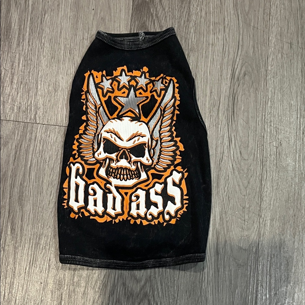 Black and Orange Graphic Tank Top